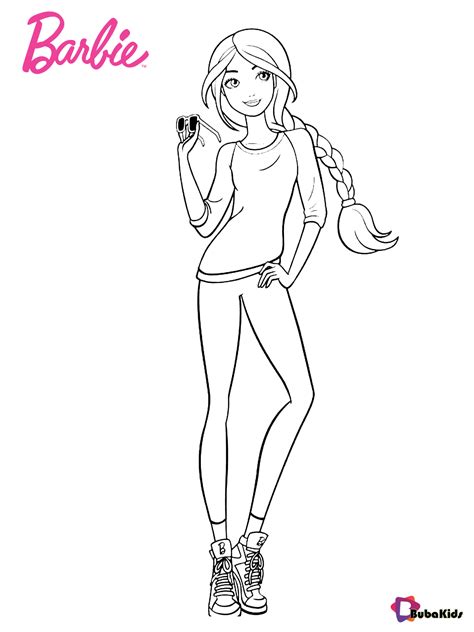 Barbie school coloring page