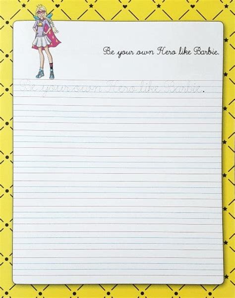 Barbie sentence writing template