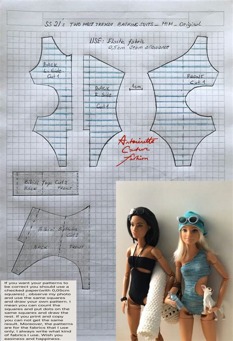 Barbie swimwear patterns