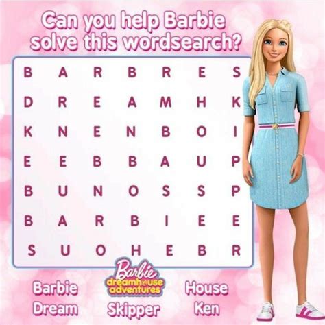 Barbie word building template