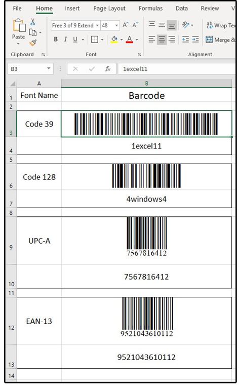 Barcode Add-in