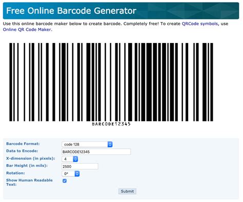 Example of a barcode generator add-in