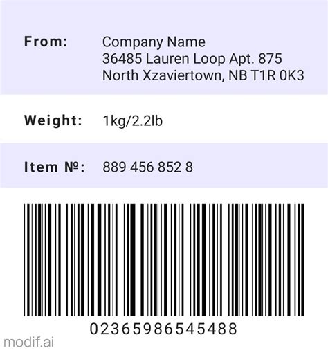 Barcode Label Template