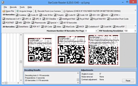 Barcode reader software interface