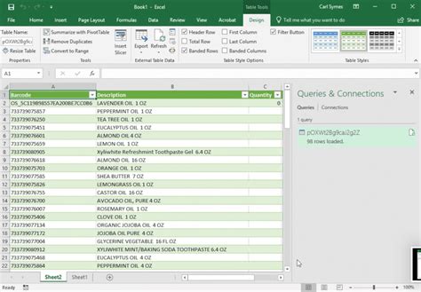 Barcode Scanner Excel Advanced