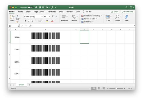 Barcode Software in Excel