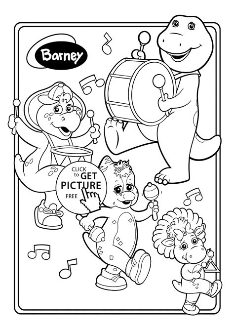 Barney coloring pages pdf