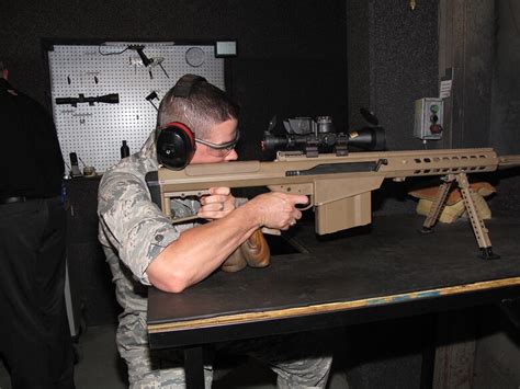 Barrett 50 cal rifles on display