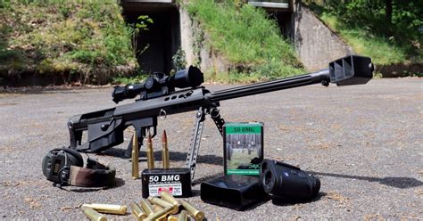 Barrett 50 cal rifle on a shooting range