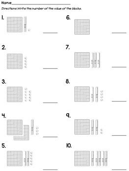 Base 10 Blocks Assessment and Evaluation Tools