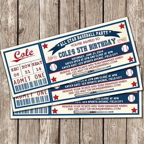 Baseball Birthday Invitation Template 2