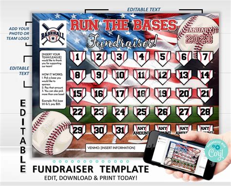 Baseball calendar fundraiser image