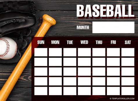 Baseball calendar image 1