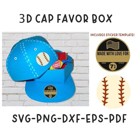 Baseball Cap Gift Box Template 7