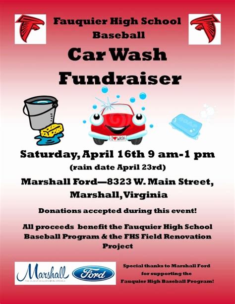 Baseball Car Wash Fundraiser Flyer Template