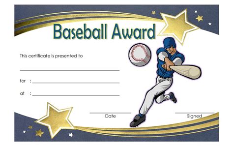 Editable Baseball Certificate Template