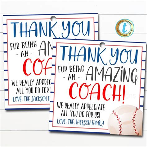 Baseball Coaches Appreciation Template