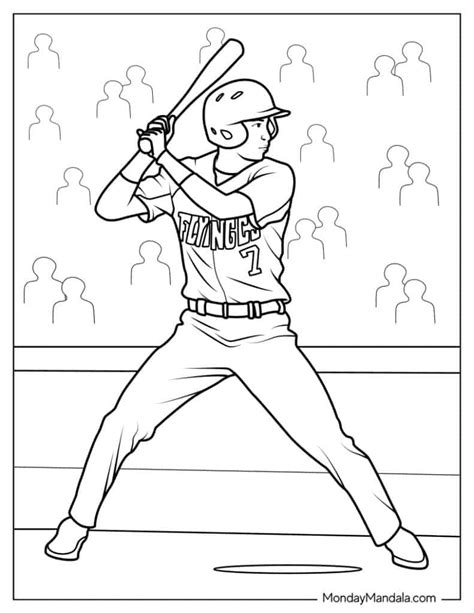 Baseball coloring page printables