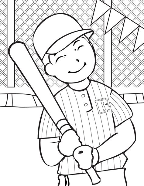 Baseball coloring pages for kids