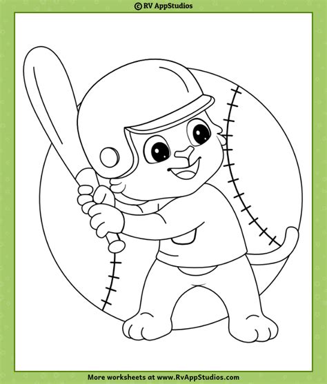 Baseball coloring pages for kids