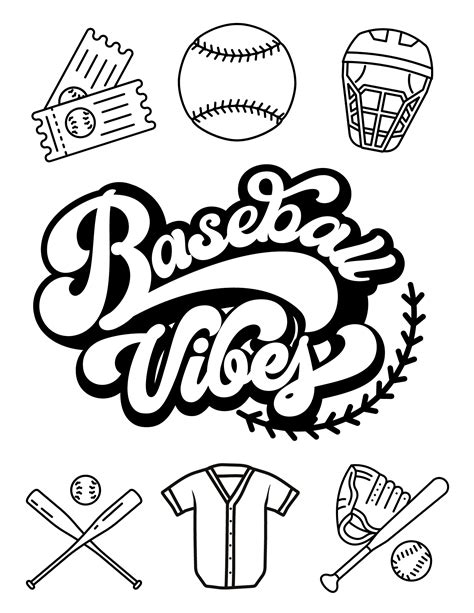 A baseball coloring page for adults