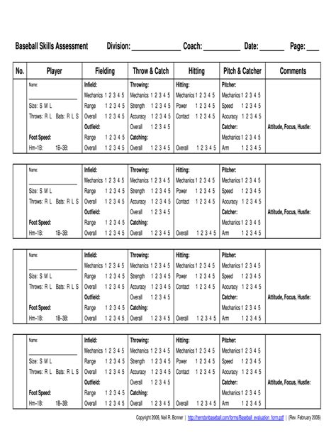 Baseball Evaluation Template