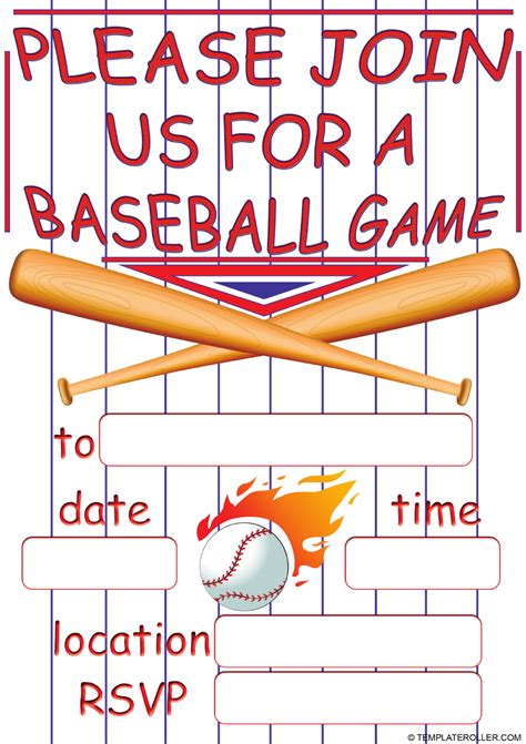 Baseball Invitation Template 1