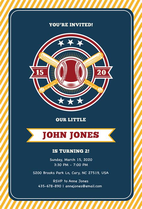 Baseball Invitation Template 6