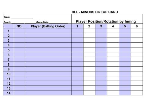 Baseball Lineup Card Software