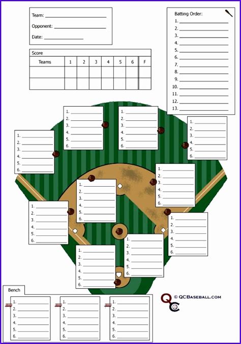 Baseball Lineup Excel Example 9