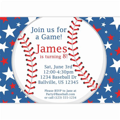 Baseball Party Invitation Template 1