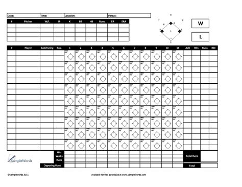 Baseball Score Sheet Template Conclusion