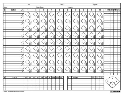 Baseball Scorebook Template Word