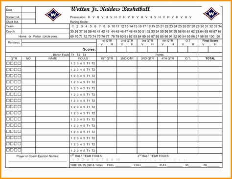 Baseball stat sheet download