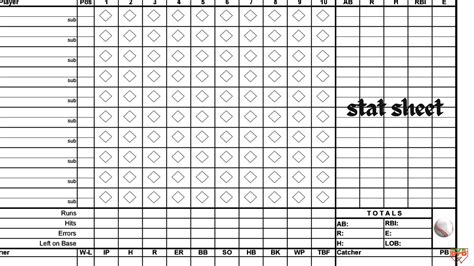 Baseball Stat Sheet Template Example