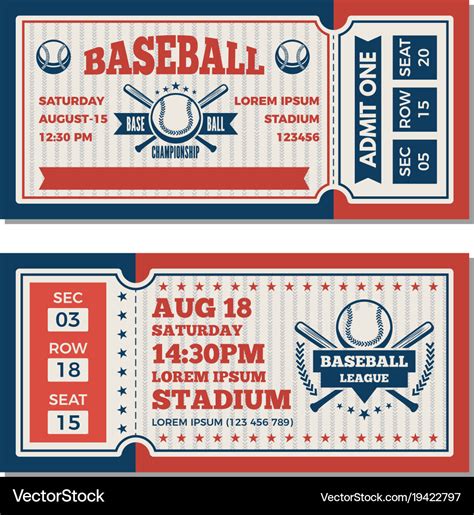 Baseball Ticket Template with Barcode