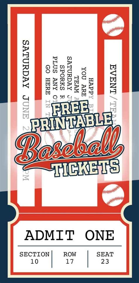 Baseball Ticket Template with Unique Design