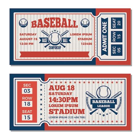 Baseball Ticket Templates Design