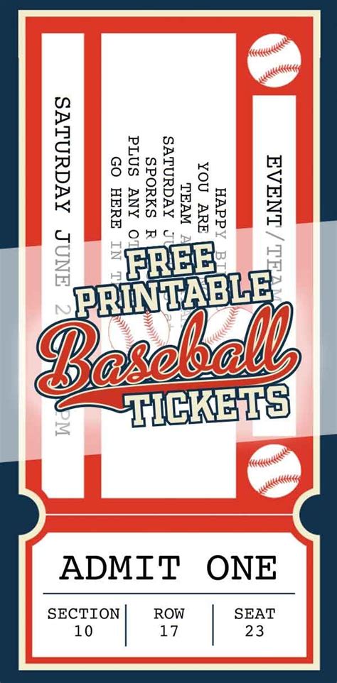 Baseball Ticket Templates Printable