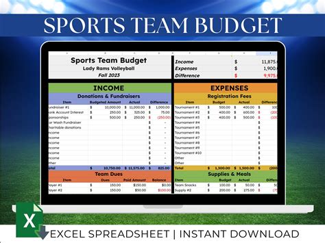 Baseball tournament budget