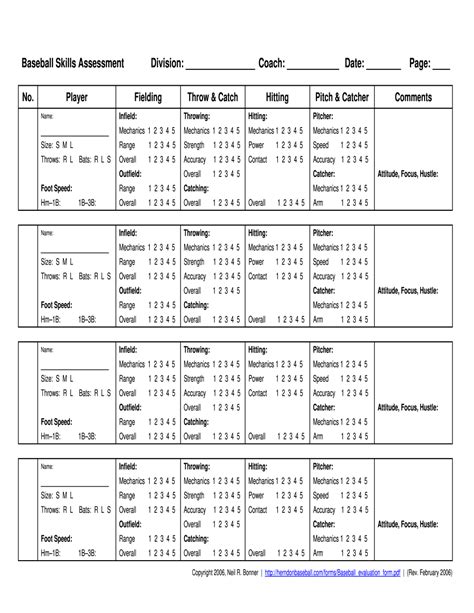 Baseball Tryout Evaluation