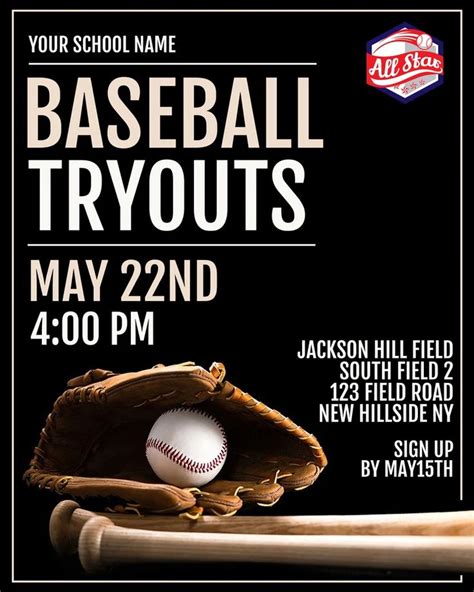 Baseball Tryout Flyer Template Download