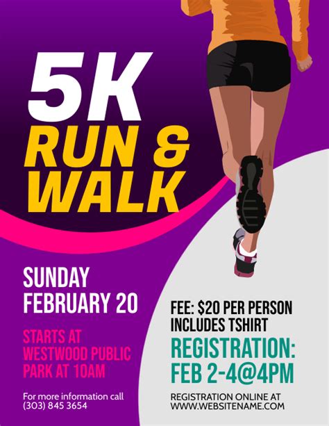 basic 5k run flyer template example