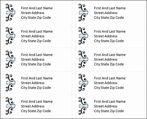 Basic address label template