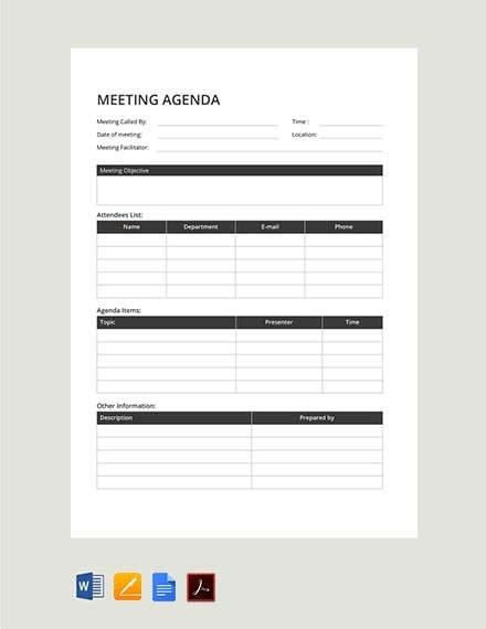 Basic Agenda Template