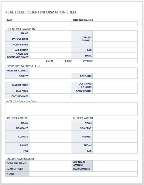 Basic Client Information Sheet