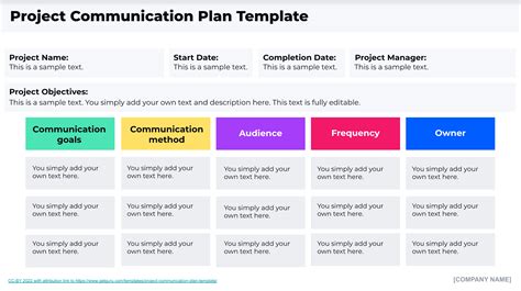 Basic Communication Plan Template