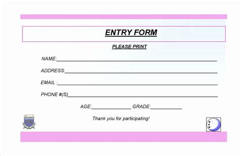 Basic Contest Entry Form Template