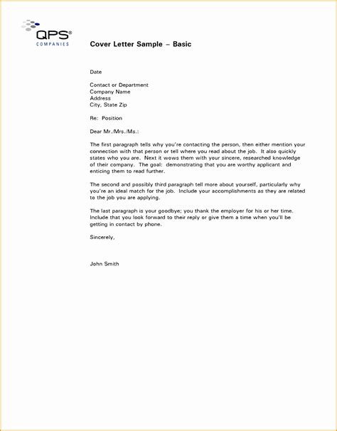 Basic Cover Letter Templates