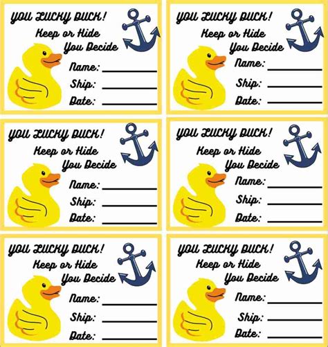 Basic Cruising Duck Tags Template